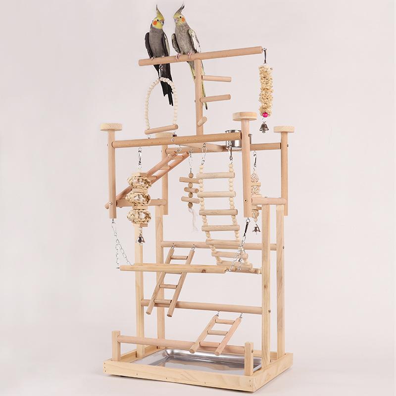 Tree Stand Ladder - حامل خشبي للطيور، أرجوحة شجرية للببغاوات،