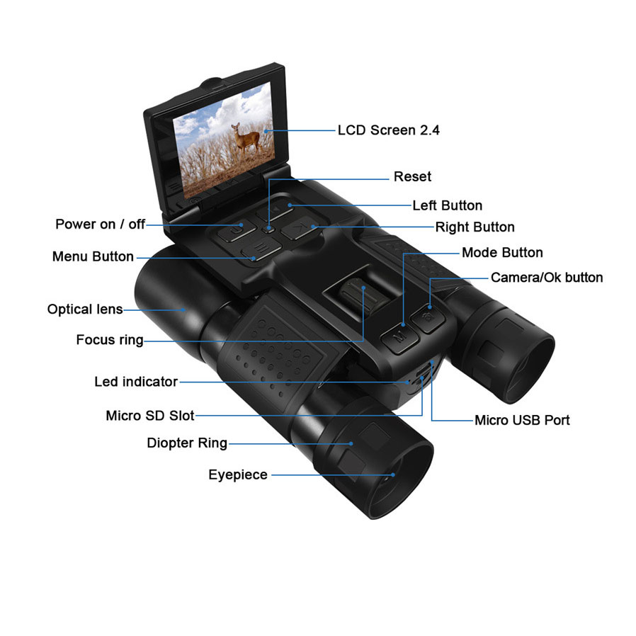 Monocular Night Vision - 12X32 في الهواء الطلق 2.5K التصوير