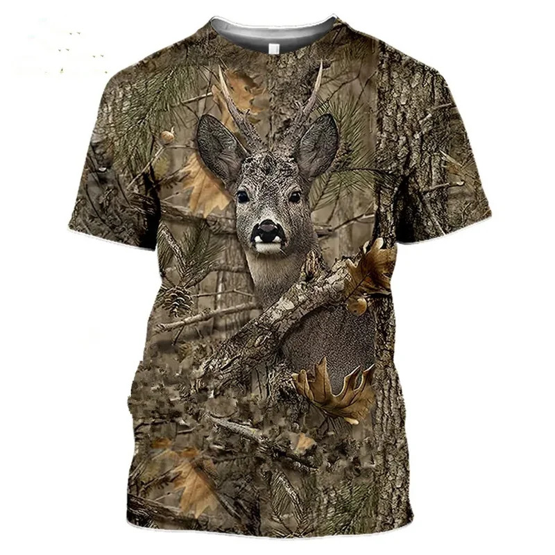 Wildman Hunting & Outdoor Robertson - تي شيرت صيفي كاجوال للرجال والنساء