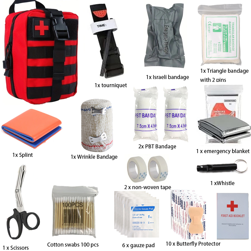 50 قطعة IFAK الصدمة بقاء الإسع - مراجعة Field Dressing Kit وسعره